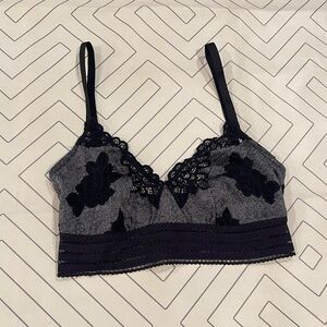 Else Black and Grey Lacy Bra